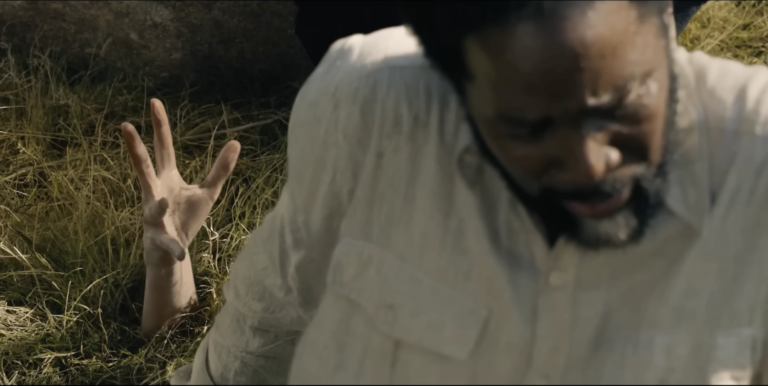 Boyd at Abby's grave with a hand rising from the dirt — From Season 4 Episode 3 ending.